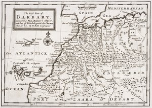 Kaart van Het Westelijke Deel van Barbary, c.1720